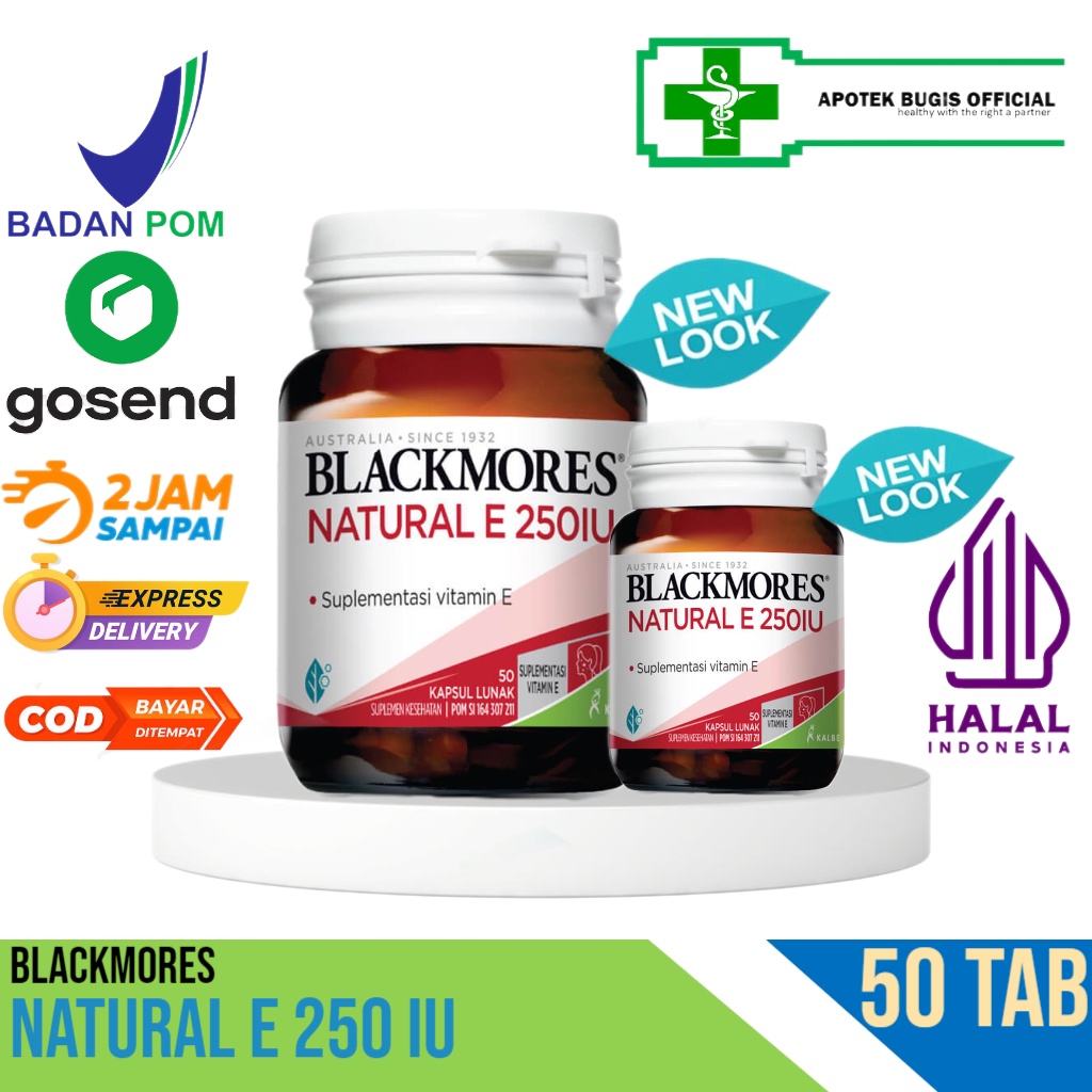 Blackmores Natural E 250 IU 50 Kapsul - Suplemen Kulit