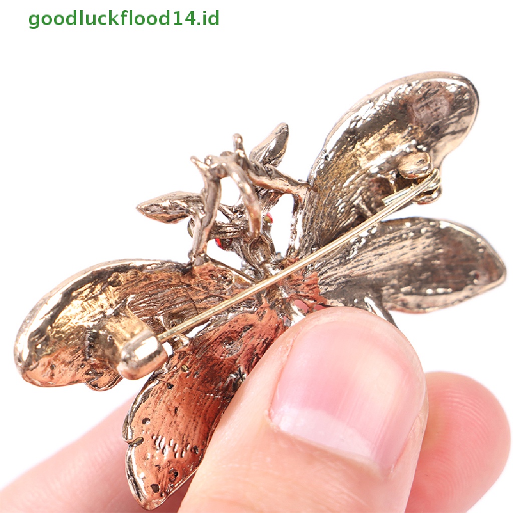 [GOOGFOUR] Berlian Imitasi Lebah Serangga Bros Vintage Logam Pin Syal Klip Aksesoris Pakaian [TOP]