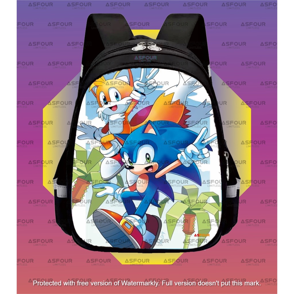 ASFOUR - Tas Anak Laki Laki Tas Ransel Anak Sekolah Anak Tas Karakter Anak Tas Anak Anak Tas Gambar Sonic Tas Sekolah Anak Laki Laki Tas Anak PAUD TK SD DINI