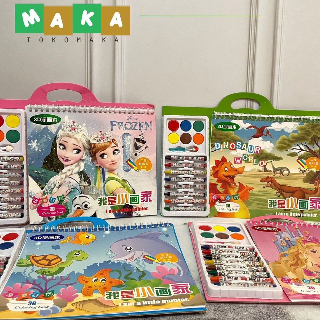 

paket coloring crayon zj109 paket mewarnai krayon perlengkapan menggambar mewarnai paket buku mewarnai