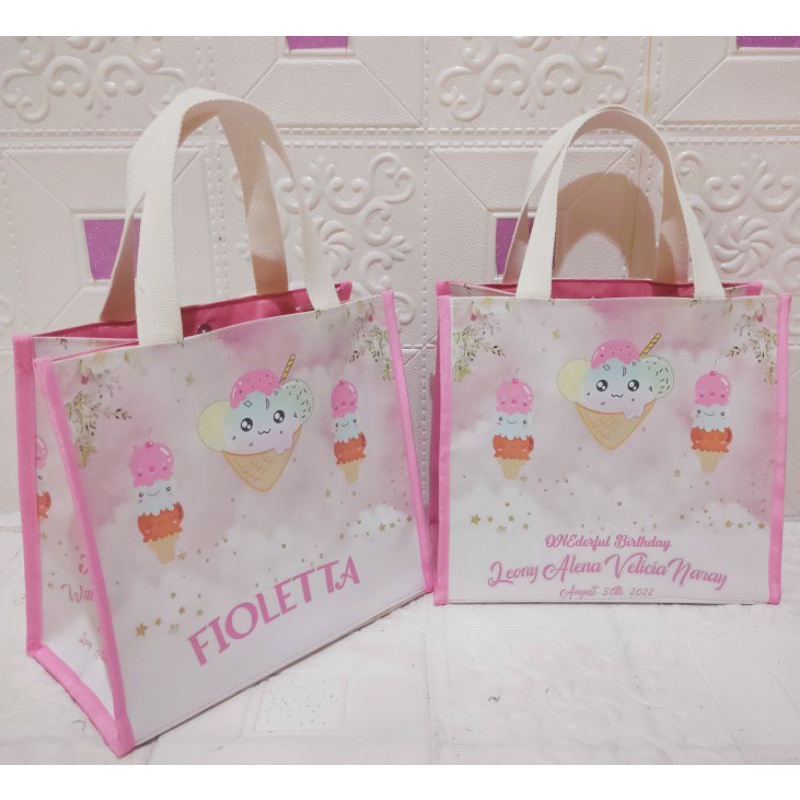 Erica Bag gede/Tas souvenir/hampers  (ukuran 30x15x30) full printiing full lapisan parasut Jinjing webbing cotton katun tebal