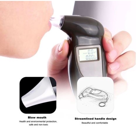 Digital Alcohol Breath Tester Detector Alat Ukur nafas Kadar Alkohol