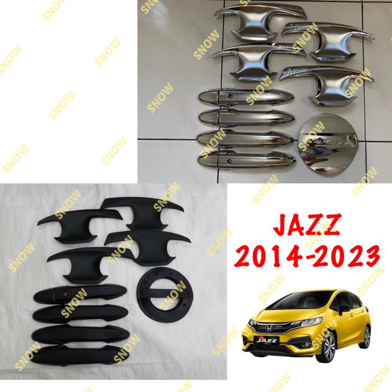 Paket Outer Handle Tank Cover Grand All New Jazz Gk5 2014 2018 2022 2023 Hitam Chrome