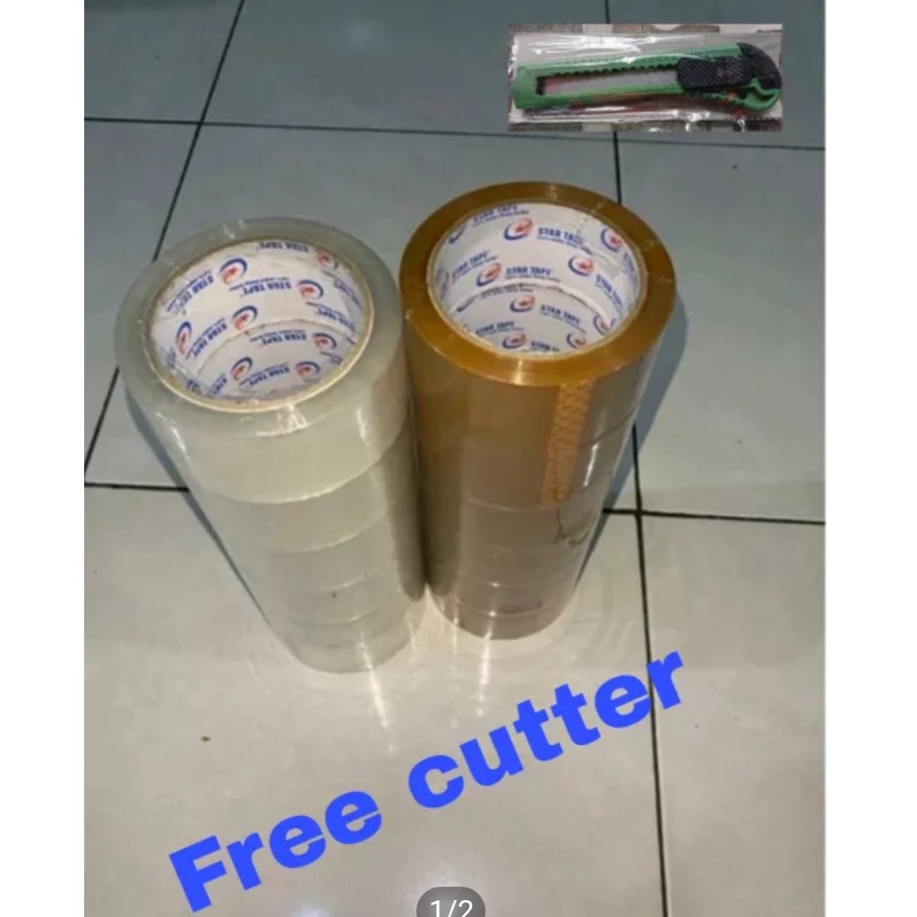 

lakban 90 yard murah 45 & 48 mm || Lakban star tape - bening, 48