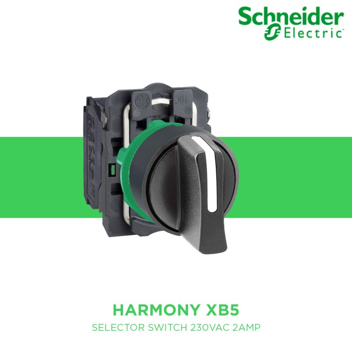 SELECTOR SWITCH 3 POSISI SPRING RETURN KIRI DAN KANAN, XB5AD53