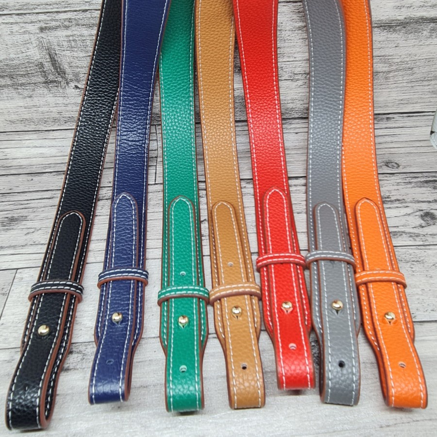 seika slim leather grained bag strap 2.6cm adjustable / tali tas panjang - tanpa kait