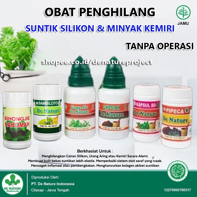OBAT PENGHILANG SUNTIK SILIKON BEKAS SUNTIK MINYAK KEMIRI PALING AMPUH MANJUR DE NATURE