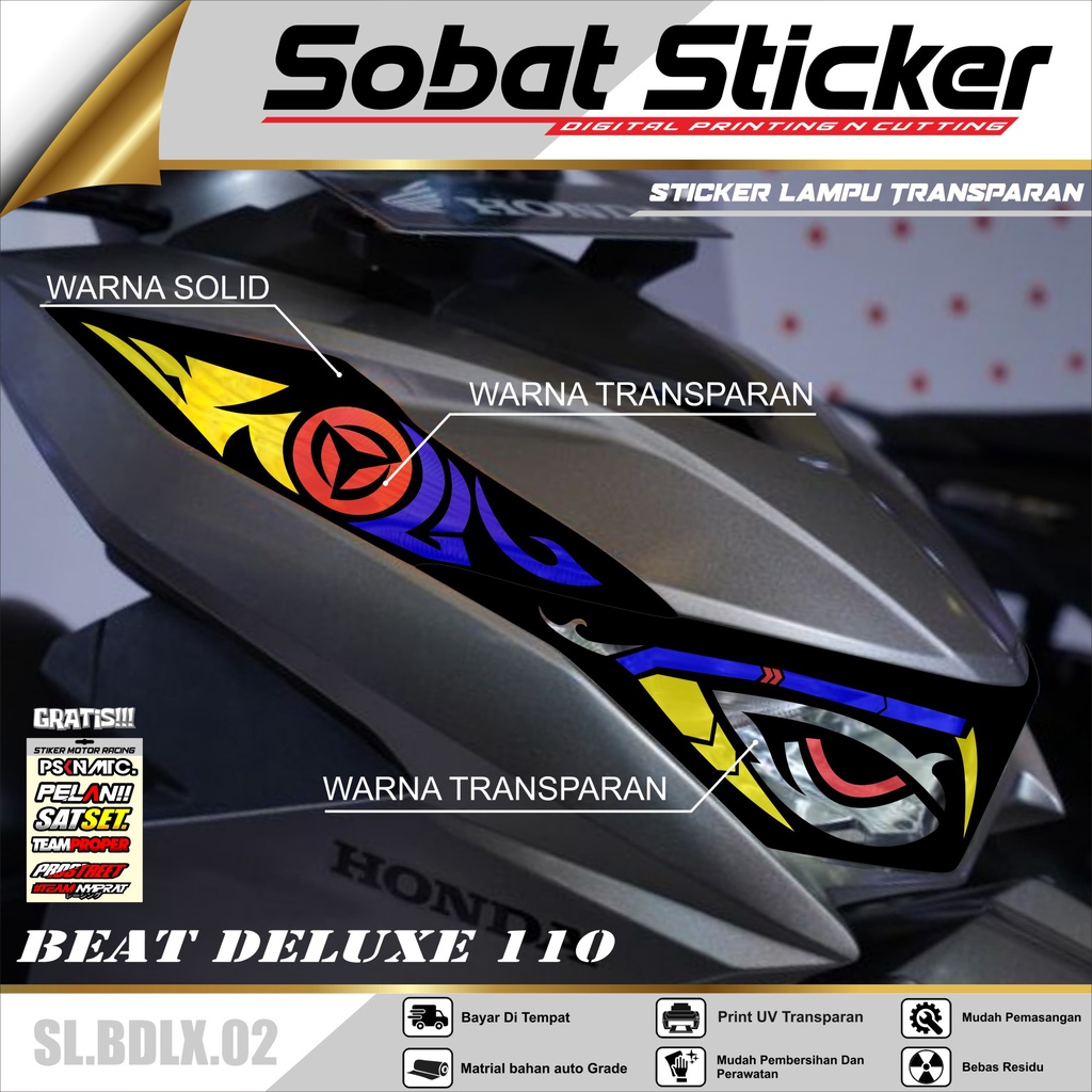 SB STIKER VARIASI LAMPU ALIS MOTOR BEAT DELUXE 2020-2022 KEKINIAN 02