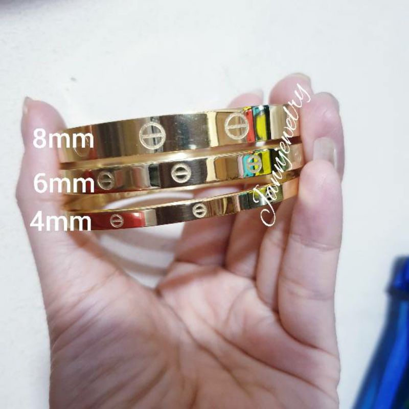 Gelang Tangan Bangle Titanium Anti Karat&amp;Alergi ada cap GBT-04