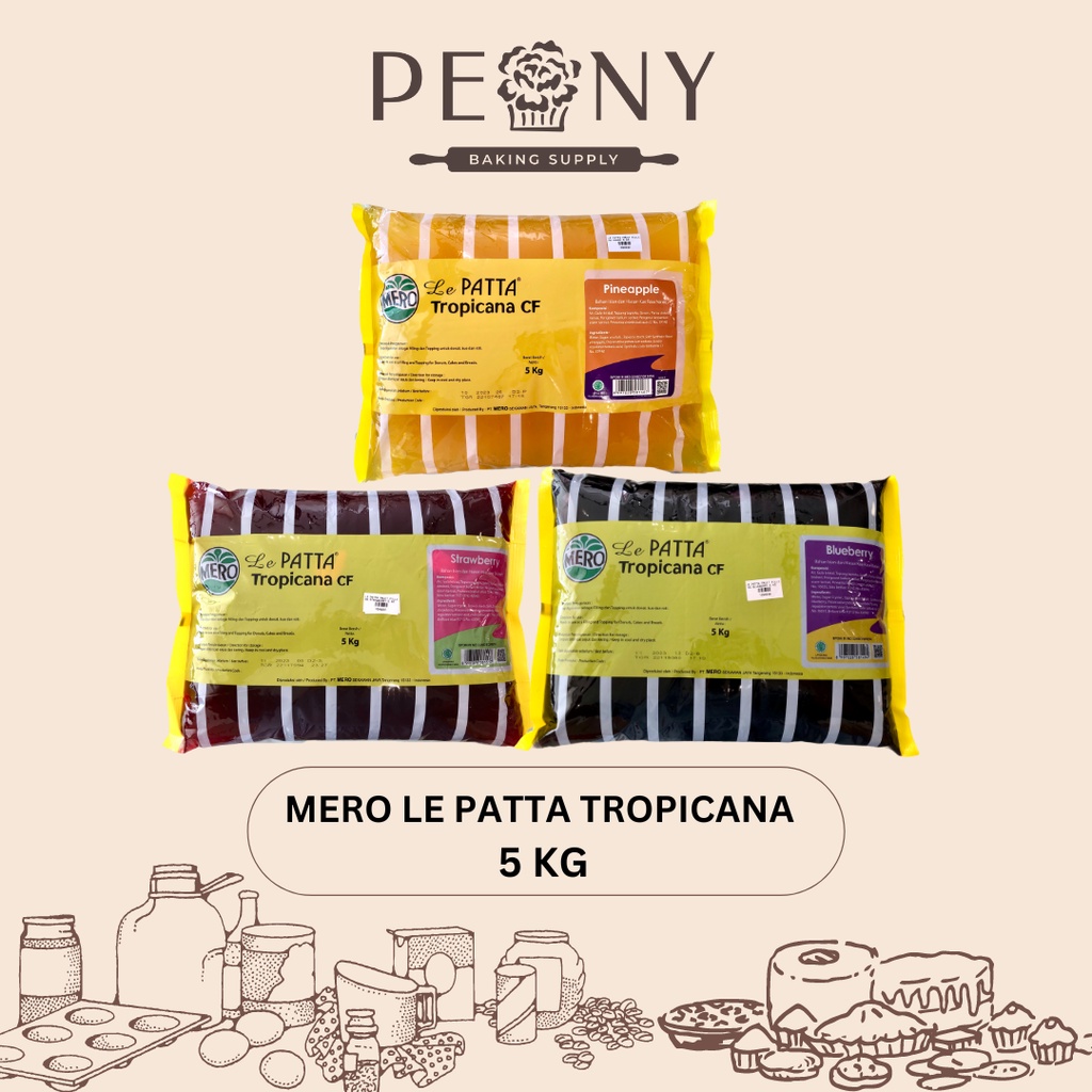 MERO LE PATTA TROPICANA FRUIT FILLING NANAS, STRAWBERRY, BLUEBERRY 5 KG