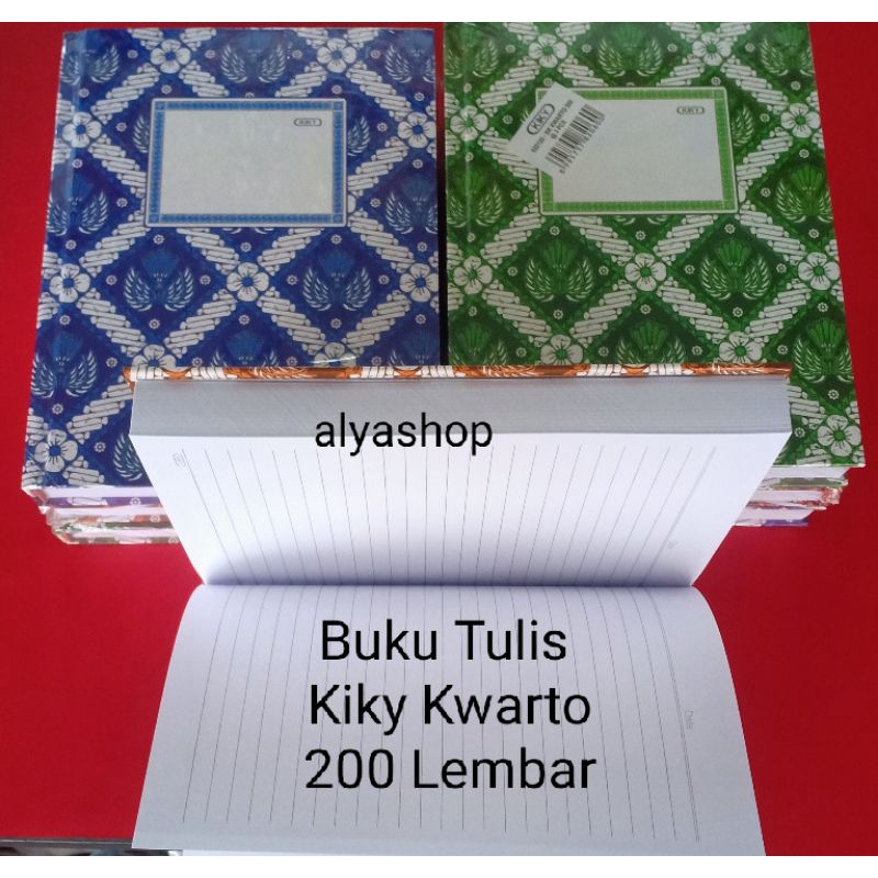 Buku Tulis Kiky Kwarto 200 Lembar Hard Cover 15x20.5cm Glossy