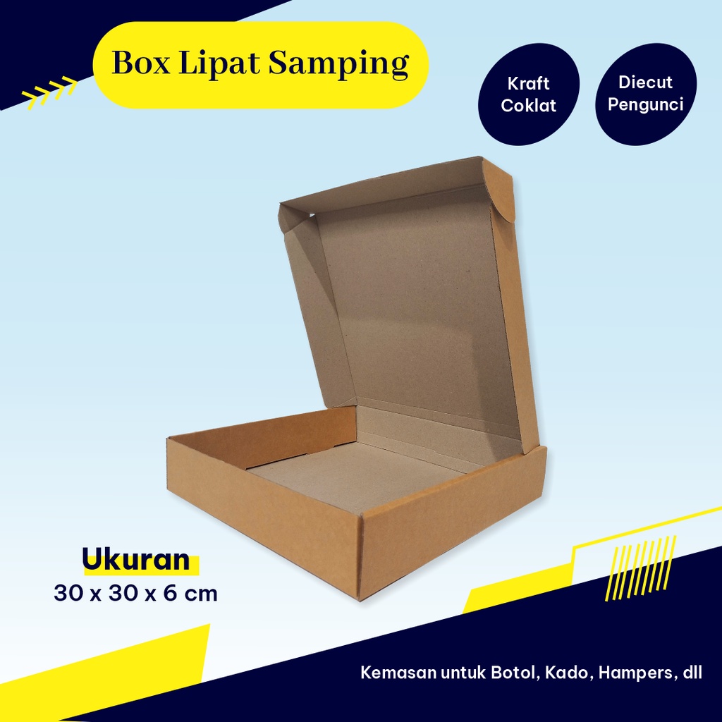 

Kardus/Box DC LS - Ukuran 30 x 30 x 6 cm - Bisa Custom Ukuran dan Sablon