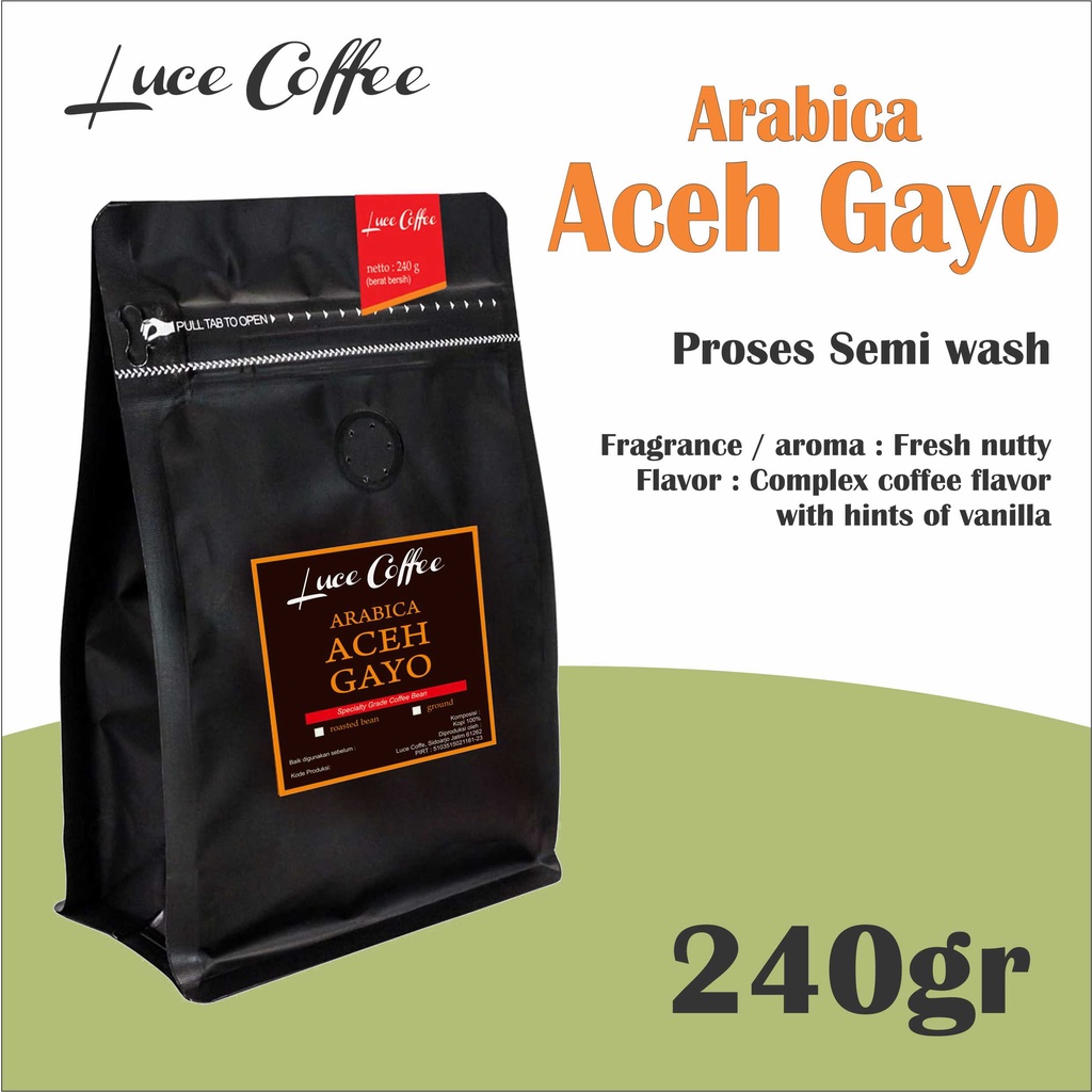

Luce Coffee, Kopi Arabica Aceh Gayo 240g - BIJI atau BUBUK