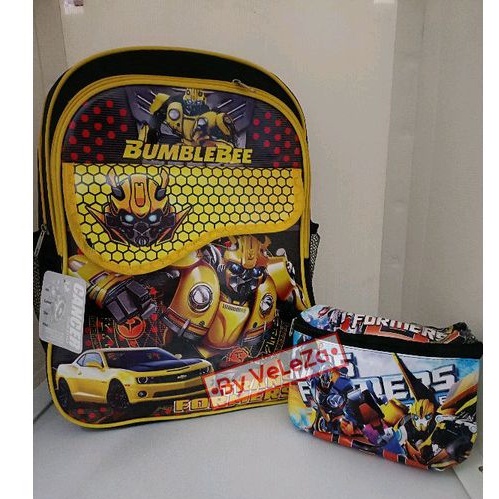 Tas ransel anak Transformer gratis waistbag topi - tas anak