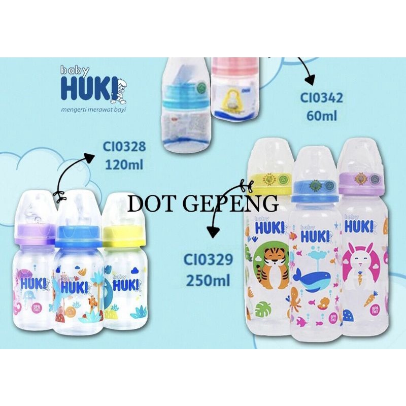 Botol Susu HUKI Bpa Free - Baby Bottle Animal Spongebob Series 60 mL 120 mL 240 mL