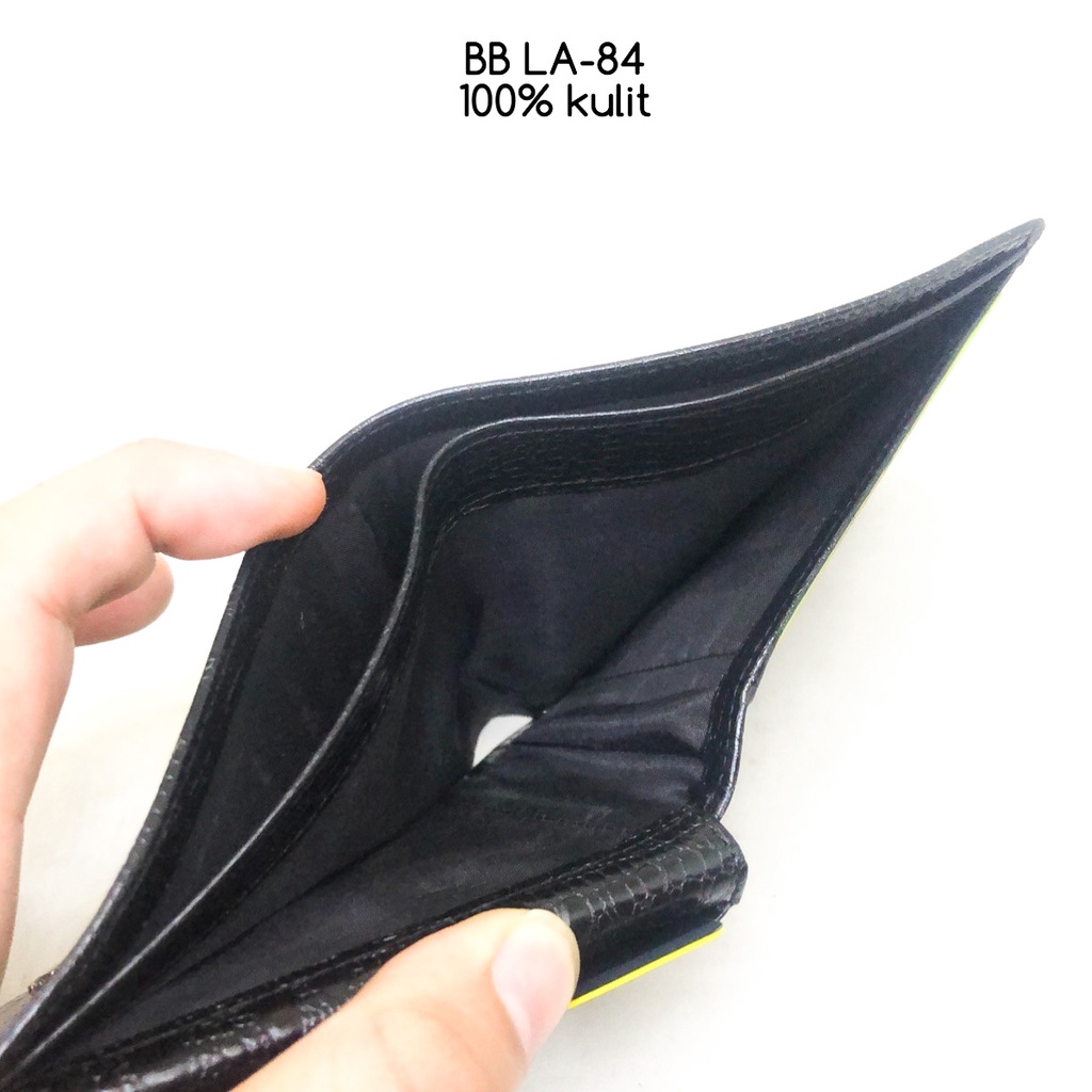 dompet pria kulit BB LA84 premium black croco kulit sapi asli dompet fashion murah