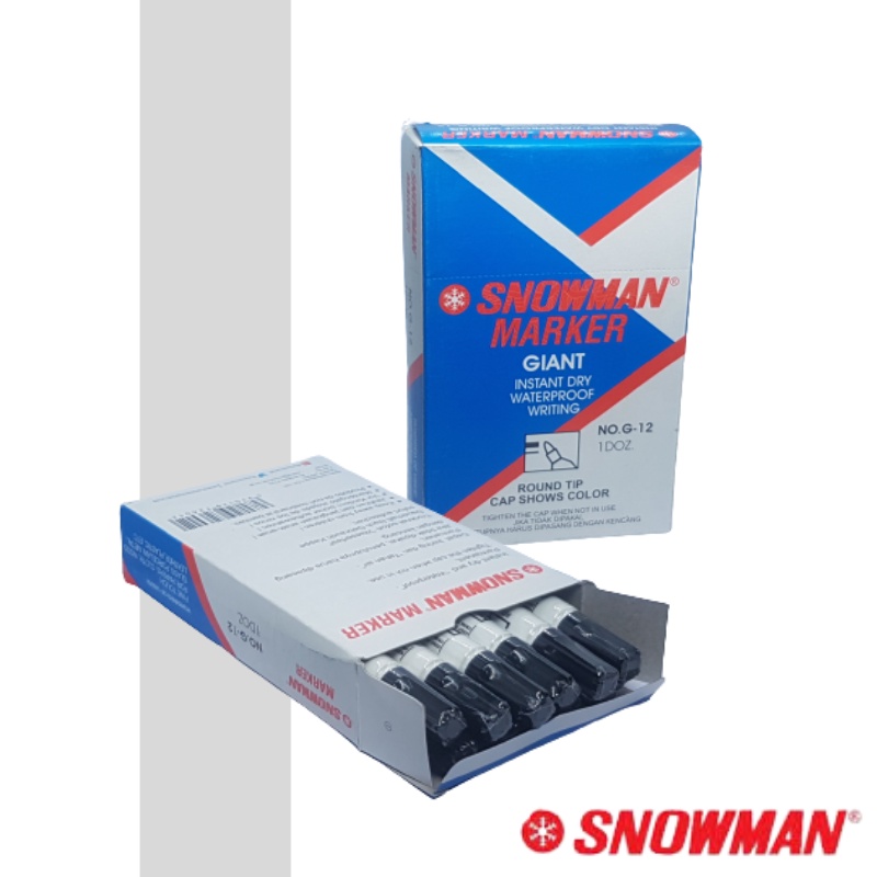 

SNOWMAN G-12 Spidol Permanent Marker Hitam (12 pcs)