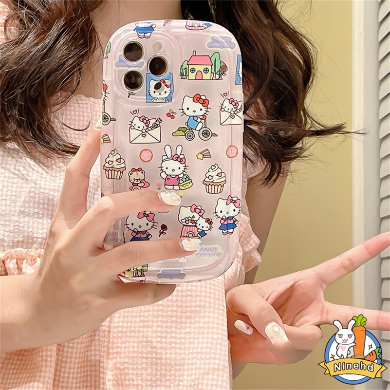 IPHONE Casing Kompatibel Untuk Iphone14 13 12 11 Pro Max X Xr Xs Max8 7 6 6s Plus Se2020Kartun Kucing Jelly Bening Casing Ponsel Airbag Casing Shockproof Silikon Soft Case Cover Pelindung