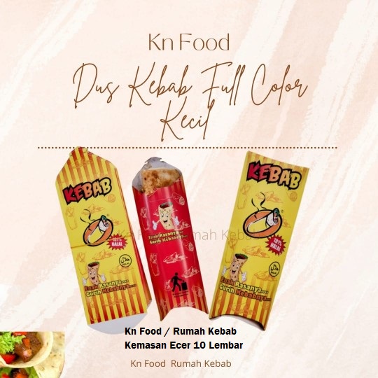 

Dus Kebab kecil Full Colour Ecer 10 Lembar Satuan uk 20x9cm