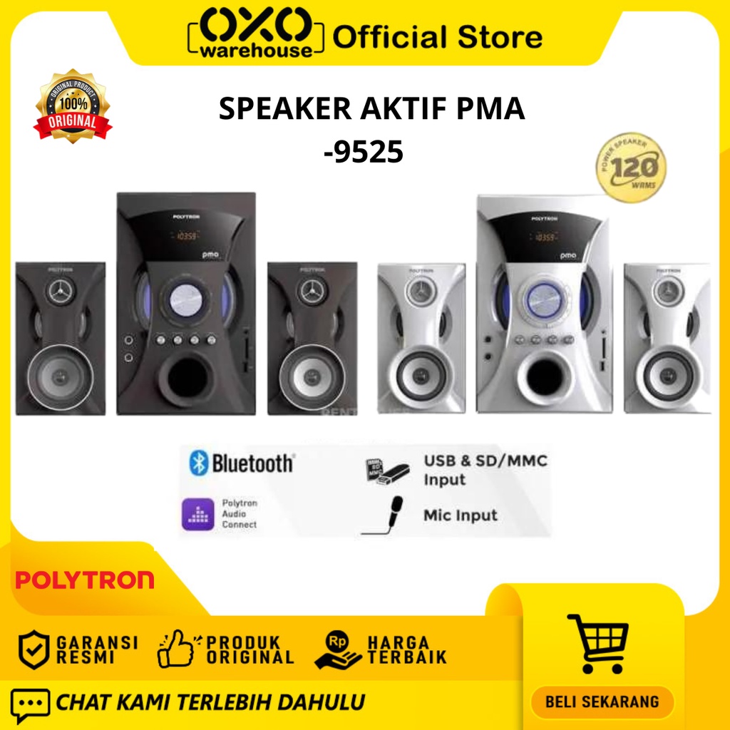 POLYTRON Speaker Aktif PMA 9525 B/W Low Watt Garansi Resmi