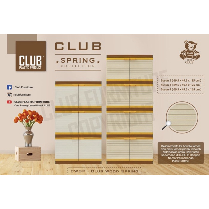 Lemari Lemari Plastik Club Jumbo Susun 4 / Lemari Pakaian Club