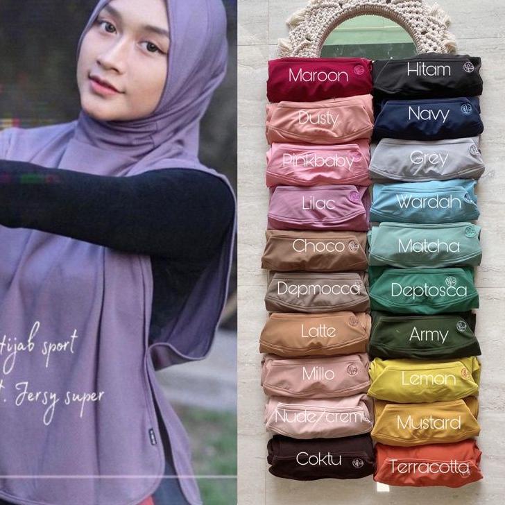 Terkini Hijab Sporty / Hijab Olahraga Muslim / Bergo Sporty / Jilbab Olahraga / Hijab Senam Hijab Go