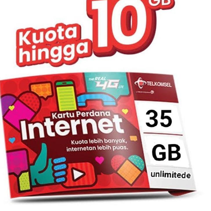 QualityControl✅-KARTU PERDANA KUOTA 35GB  INTERNET MAX TELKOMSEL SIMPATI RED 4G MASA AKTIF/EXP SILAH