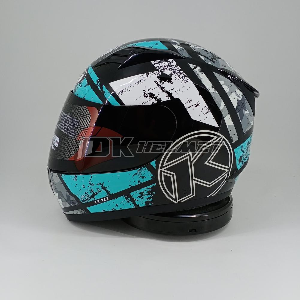 Helm KYT R10 Seri 3 Black Aqua Blue R-10 Full Face Biru Muda Toska ada Couple Half Galaxy Model Baru