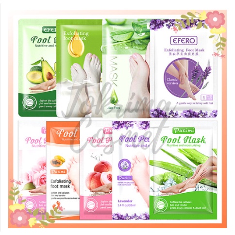 1 pasang Efero foot mask masker kaki foot peeling foot exfloating efero exfloating foot mask