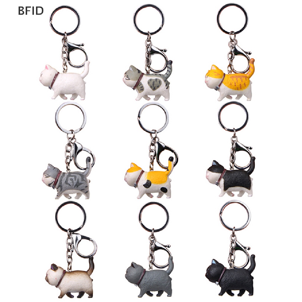 [BFID] New Lovely Cat Kitten Keychain Gantungan Kunci Handbag Liontin Ornamen Hadiah Mainan Anak [ID]