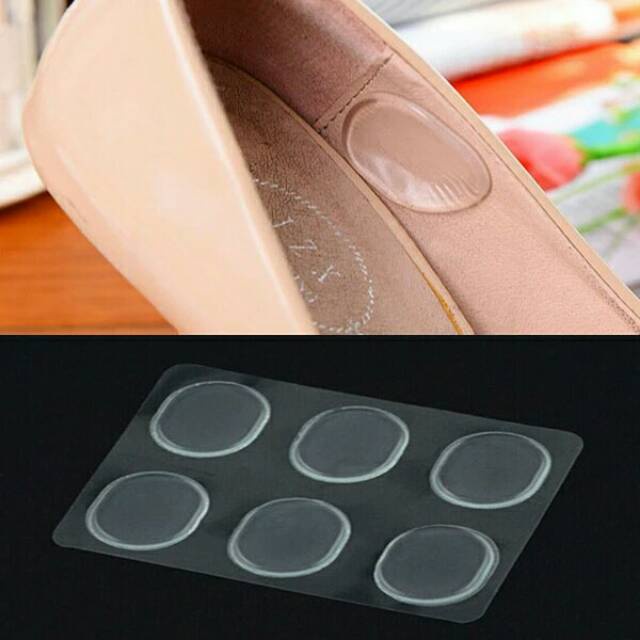 CLEARANCE SALE - 6 Heels Silicone Anti Lecet Sepatu Kebesaran Transparent Silicone Strips Shoe Heel Inserts Insoles Gel Pads Grips Heel Protector Mini Anti-Slip Abrasionproof High Heel Liners Protective Cushion Tools