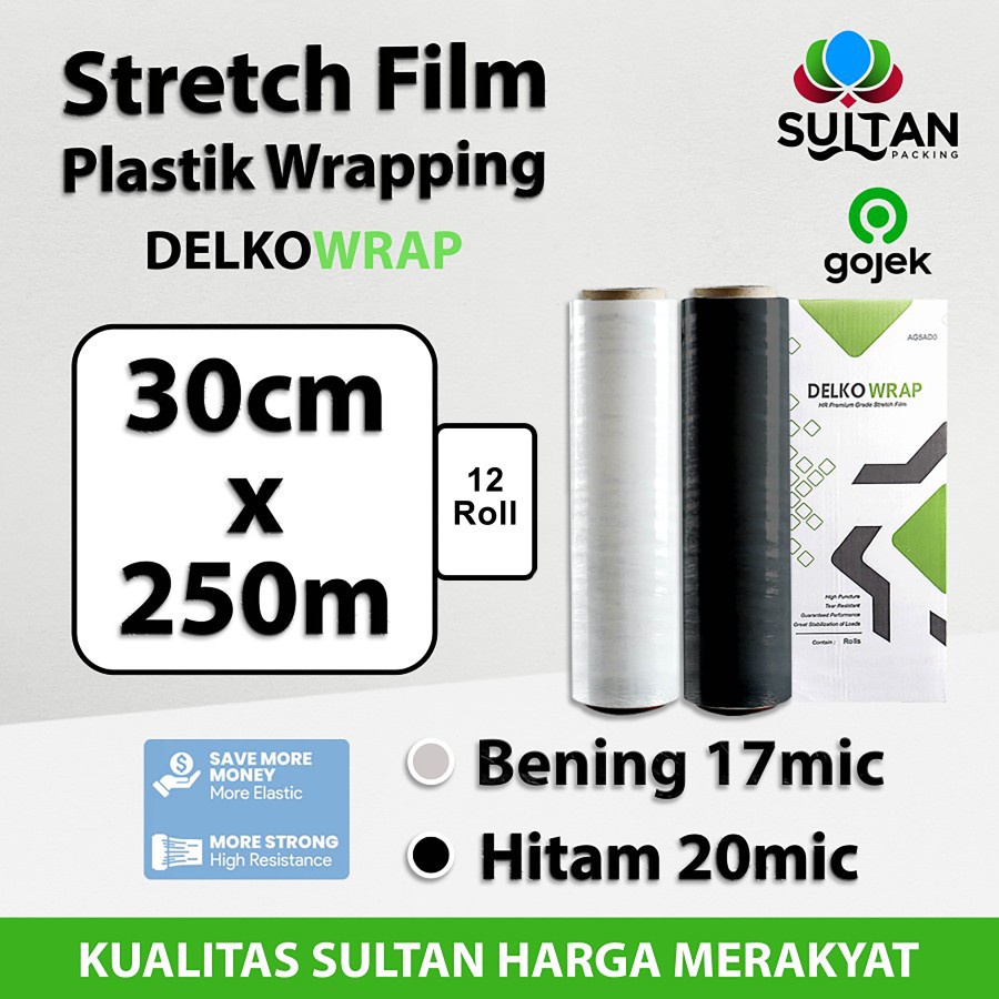 

Plastik Wrapping Stretch Film 30cm x 250m DELKOWRAP TERMURAH OJOL / DUS