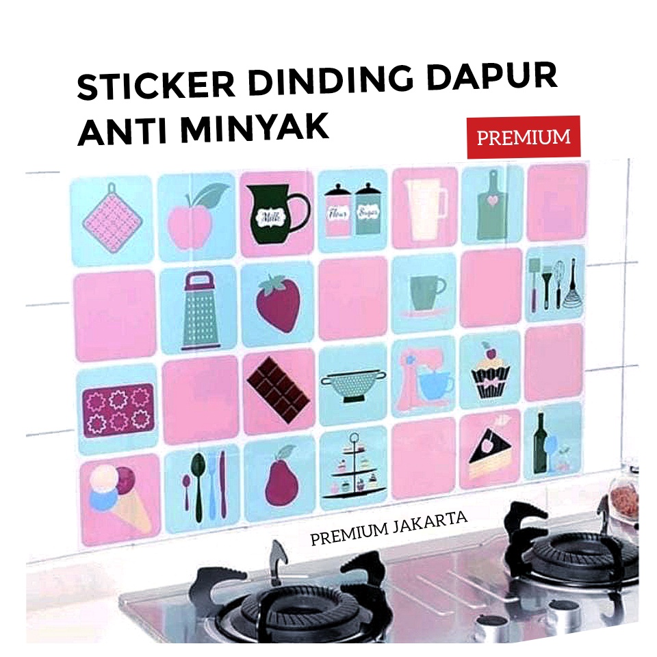 Stiker Dapur Dinding Anti Cipratan Minyak - Wall Sticker Alumunium Foil Kitchen Anti Minyak