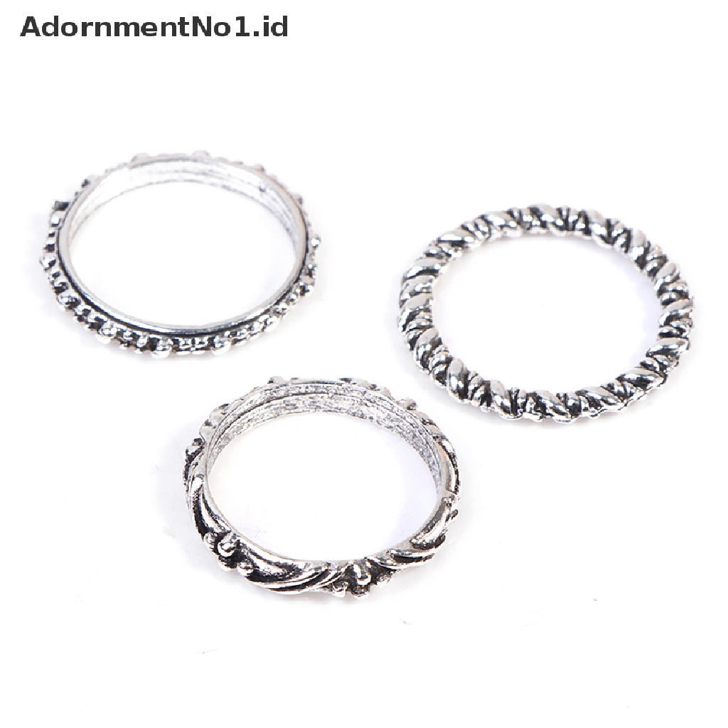 [AdornmentNo1] 14pcs Neo-Gothic Mixed Yin Yang Figure Bulu Gajah Cincin Wanita Perhiasan [ID]