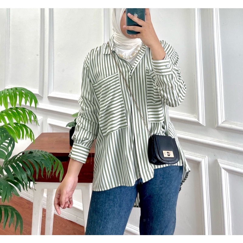 LURIA SHIRT// KEMEJA SALUR RAYON SAKU 2