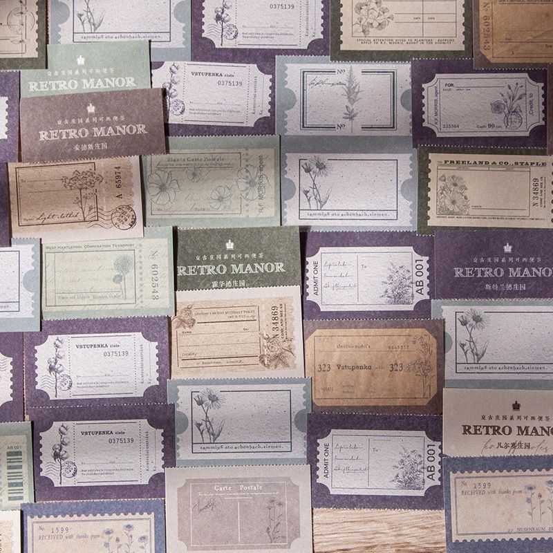 

6 lembar sharing kertas vintage ticket retro manor tiket jadul deco bujo junk jurnal journal scrapbook paper