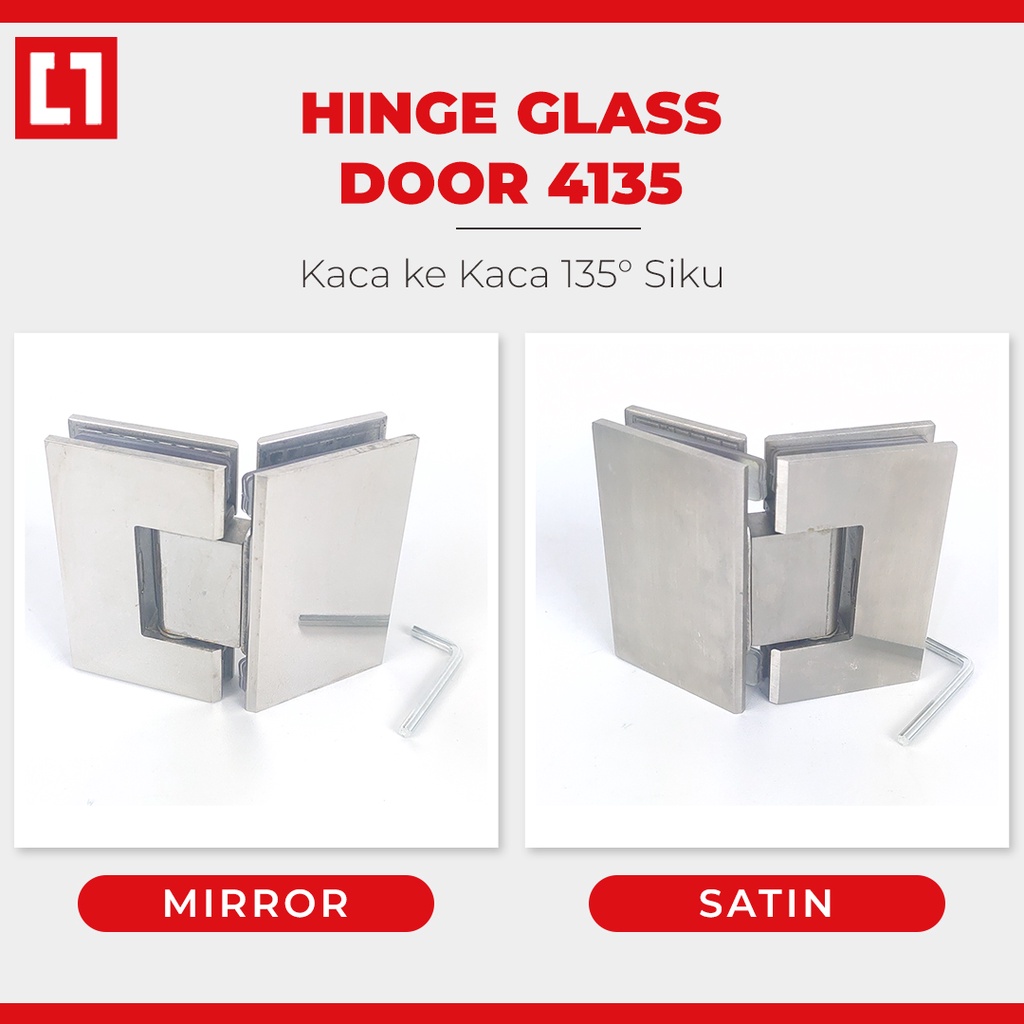 Shower Hinge Glass Door Engsel Pintu Kaca Kamar Mandi Stainless 135