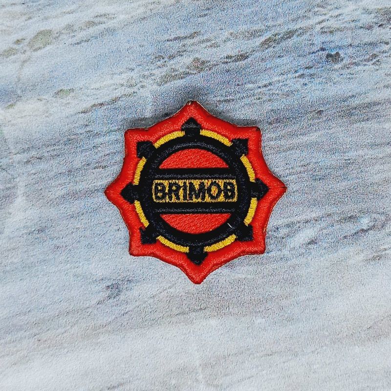 Atribut pdl polri / pdl roda brimob polri bordir timbul