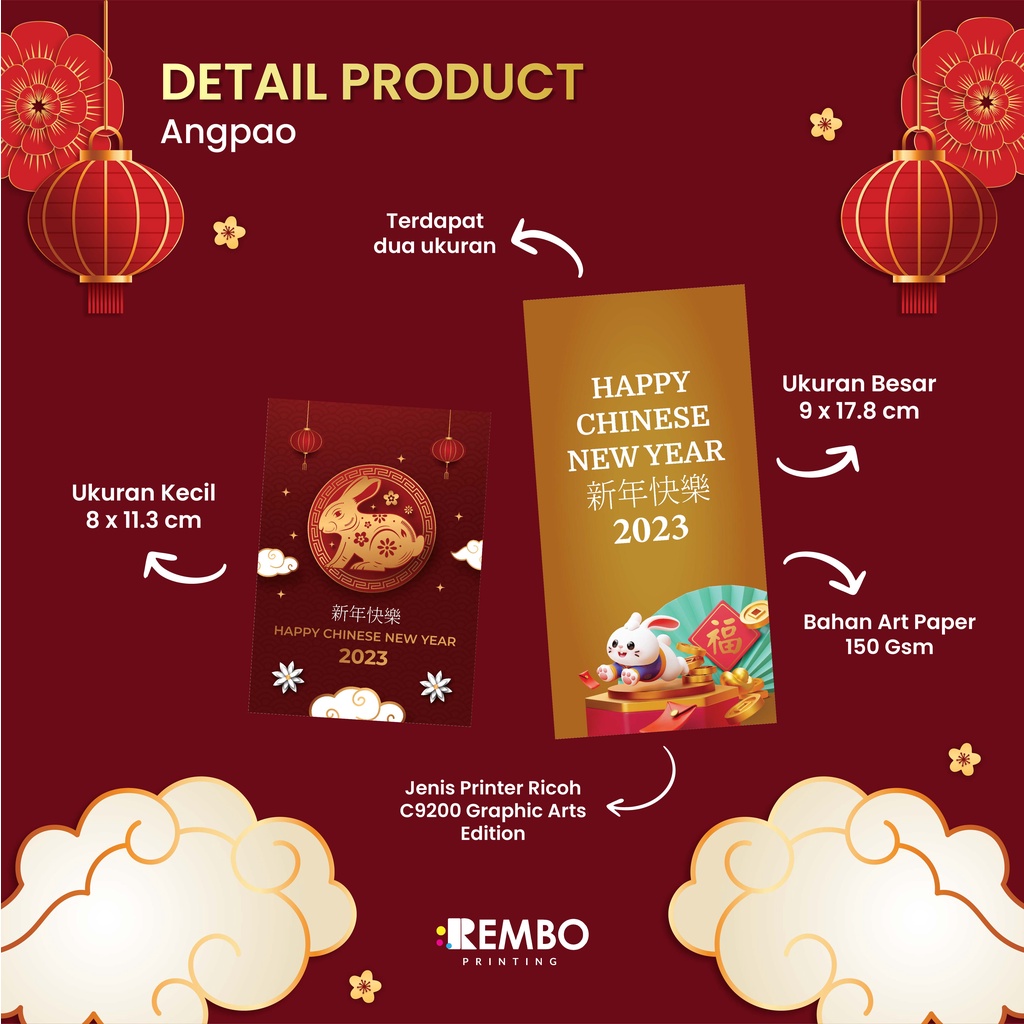 Amplop Imlek | Amplop Angpao | Amplop Hadiah | Amplop Angpau Rabbit Kelinci Imlek 2023 | Tahun Kelinci | Rabbit Year