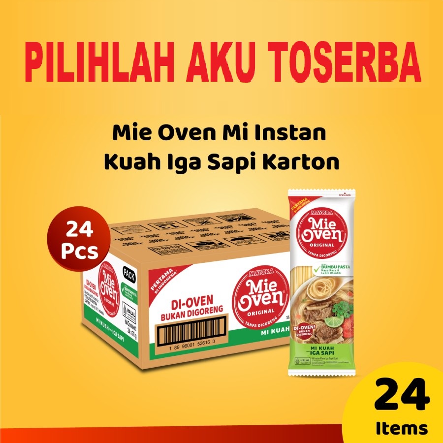 Mie OVEN Mayora Mi Instan KUAH IGA SAPI - ( HARGA 1 DUS isi 24 )