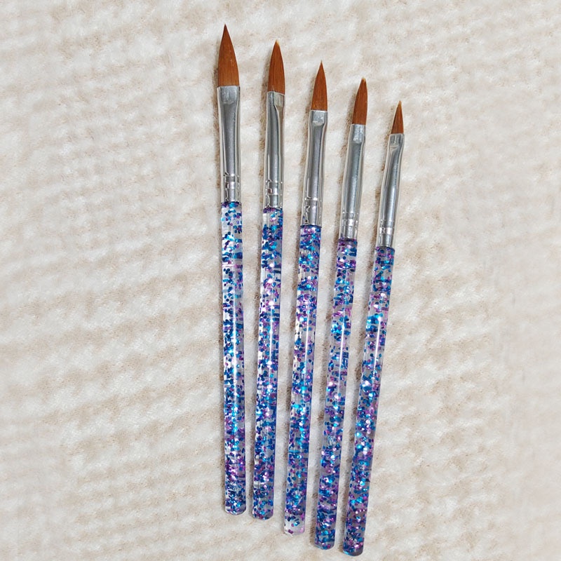 5Pcs/Set Brush Pen Gambar Bunga Bahan Akrilik Untuk Hiasan Nail Art DIY