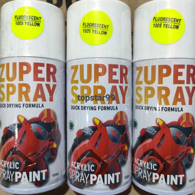 Zuper Pilox Pilok Cat Semprot Warna Stabilo Yellow Kuning Fluorescent 1005 150cc Spray Paint