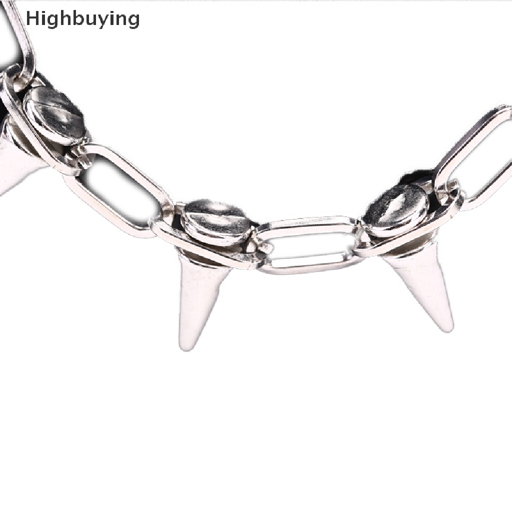 Hbid Baru Spike Rivet Punk Kerah Kalung Goth Rock Biker Link Rantai Choker Perhiasan Glory