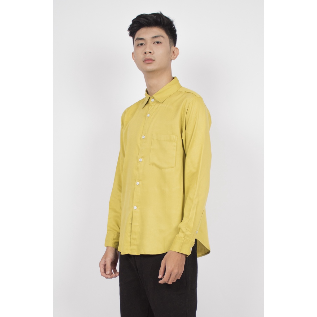 HIPNOP MOSCO Lemon Kemeja Polos Pria Lengan Panjang Formal