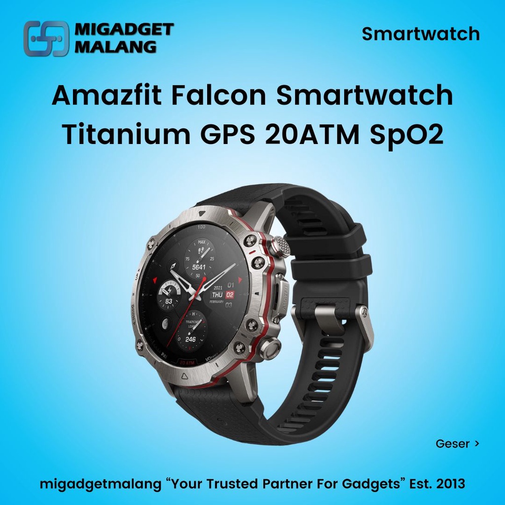 Smartwatch Amazfit Falcon Jam Tangan Digital Titanium GPS 20ATM SpO2