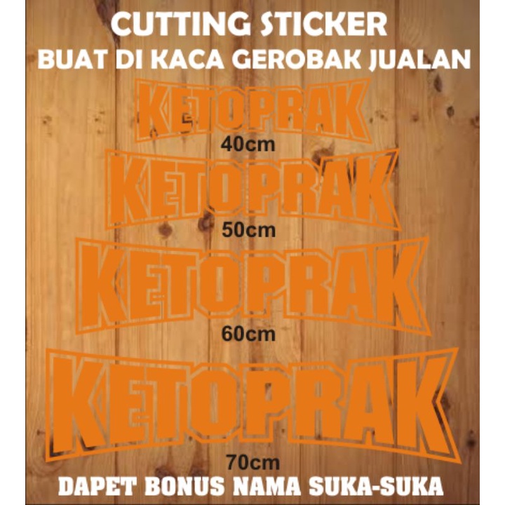 stiker cutting sticker ketoprak buat di kaca gerobak jualan
