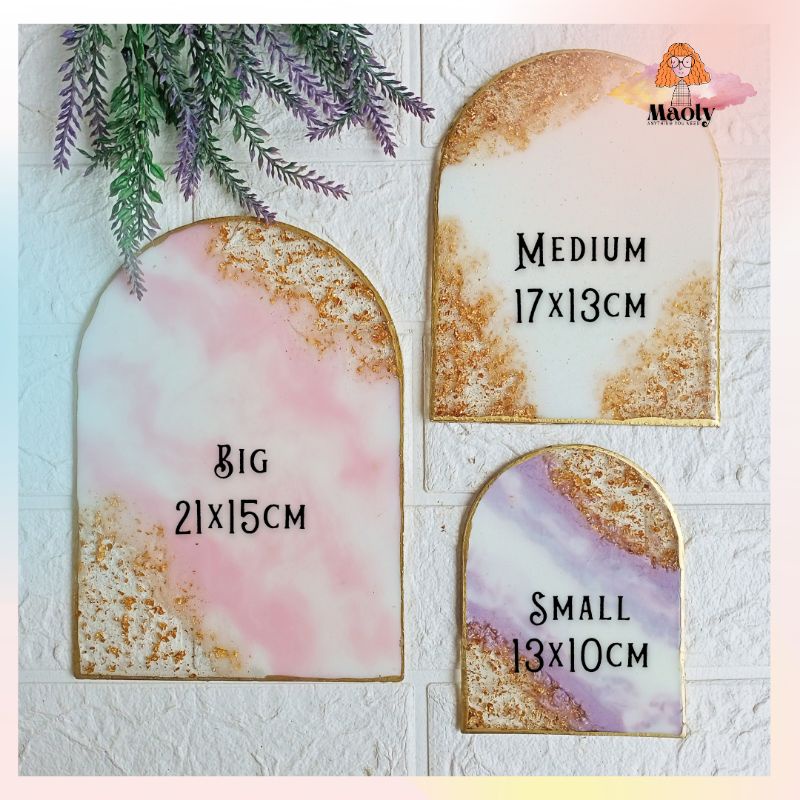 Arch Resin Kubah Oval Tetes Air Kotak Custom Aksesoris Mahar Seserahan Akrilik Plaque Plakat Stand Nama Meja Bussiness Sign Plakat