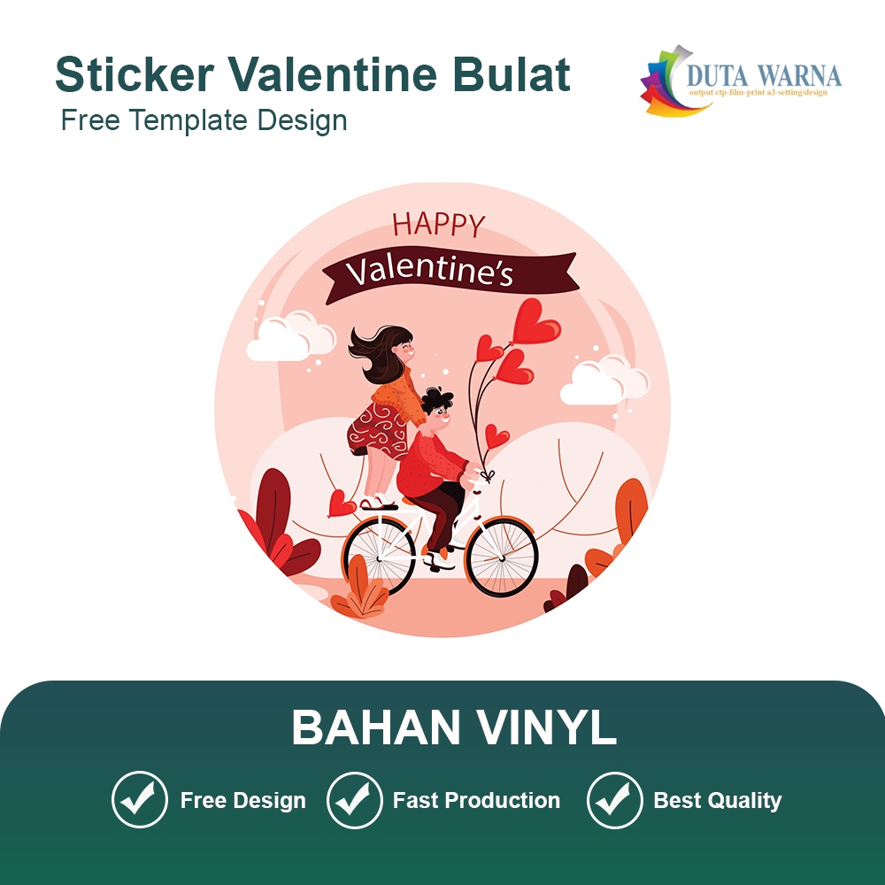 

STICKER VALENTINE DAY BULAT / STICKER VALENTINE / STIKER VALENTIN / STIKER KASIH SAYANG BULAT