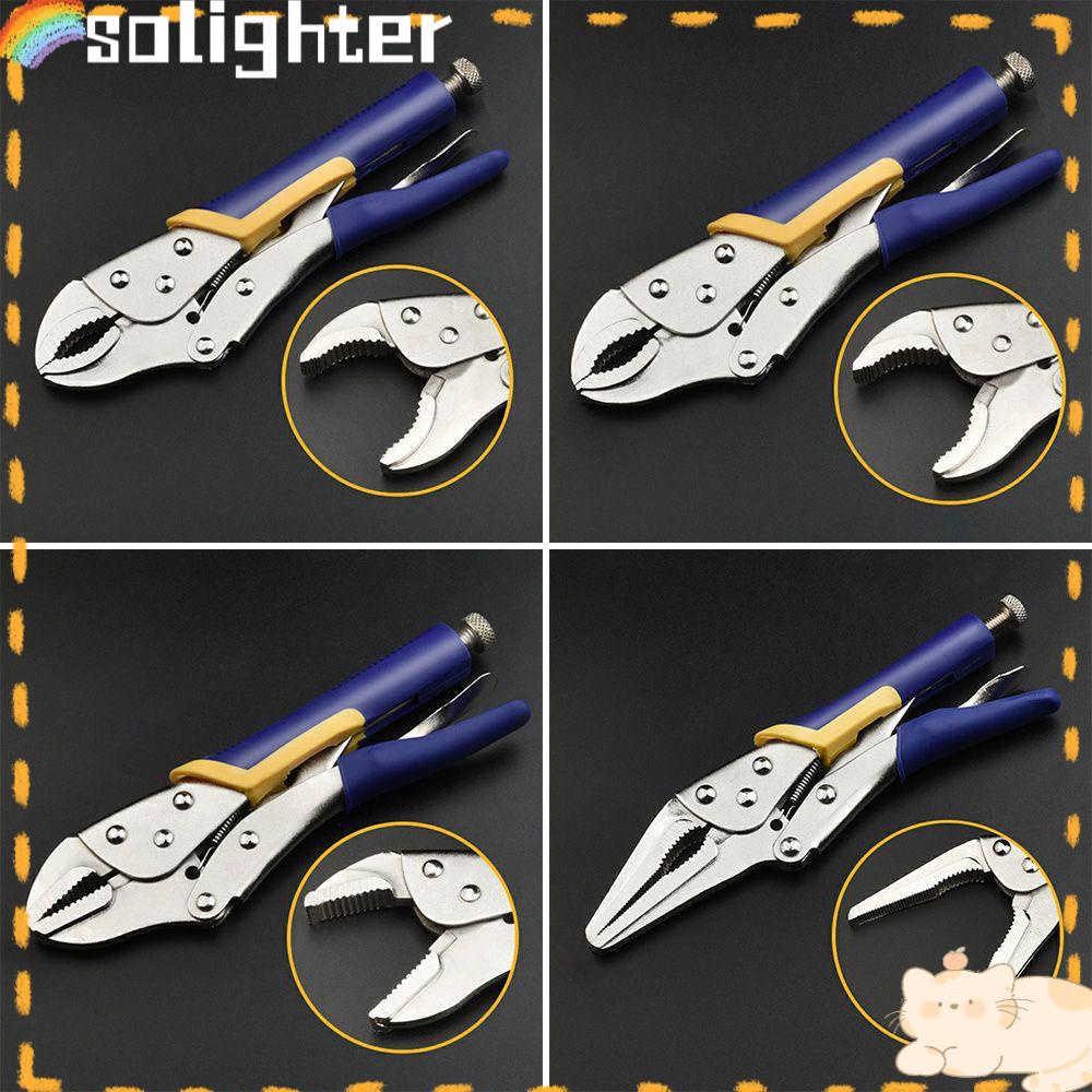 Solighter Locking Tang Hand Tool Set Hidung Panjang Lengkung Multifungsi
