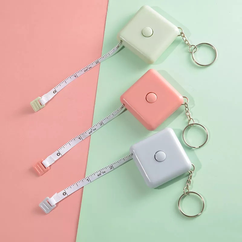 Tmall88 Meteran Mini Meteran Plastik Pita Fiberglass Bentuk Kotak